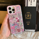 Luxury Laser Rainbow Cute Cat Cartoon Phone Case for iPhone 12 - 16 Pro Max with Lanyard - MINISO - AKM CASE｜iPhone Case & Accesories Worldwide