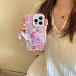 Luxury Laser Rainbow Cute Cat Cartoon Phone Case for iPhone 12 - 16 Pro Max with Lanyard - MINISO - AKM CASE｜iPhone Case & Accesories Worldwide