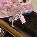 Luxury Laser Rainbow Cute Cat Cartoon Phone Case for iPhone 12 - 16 Pro Max with Lanyard - MINISO - AKM CASE｜iPhone Case & Accesories Worldwide