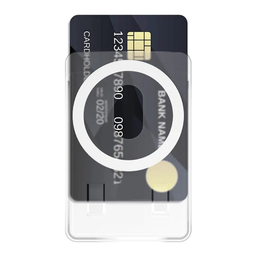 Magnetic Card Holder Plastic Strong Adsorption Clear Wallet Magsafe Portable Slot Card Case for iPhone 16 15 Pro Max 14 13 12 - AKM CASE｜iPhone Case & Accesories Worldwide