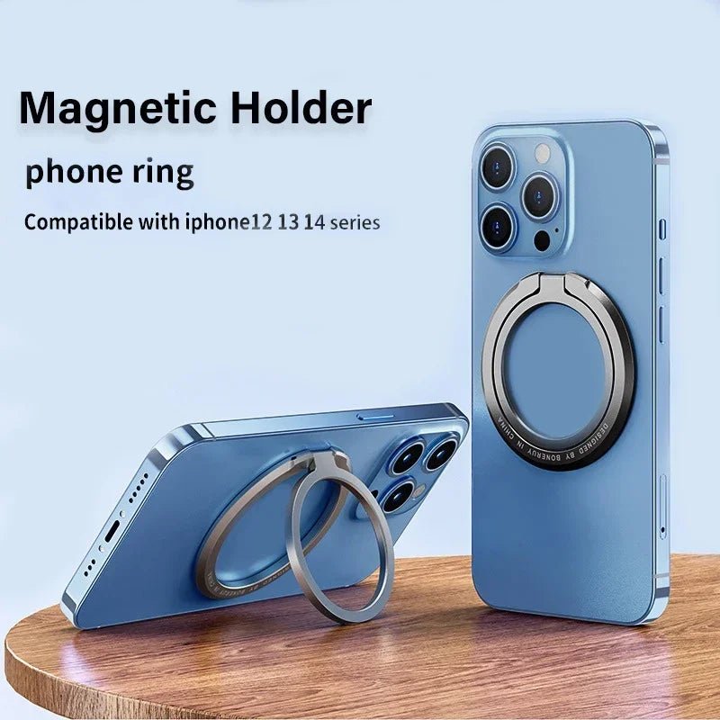 Magnetic Ring IPhone Holder For MagSafe Portable Mobile Phone Magnet Foldable Bracket Removable Grip Stand for iPhone Support - AKM CASE｜iPhone Case & Accesories Worldwide