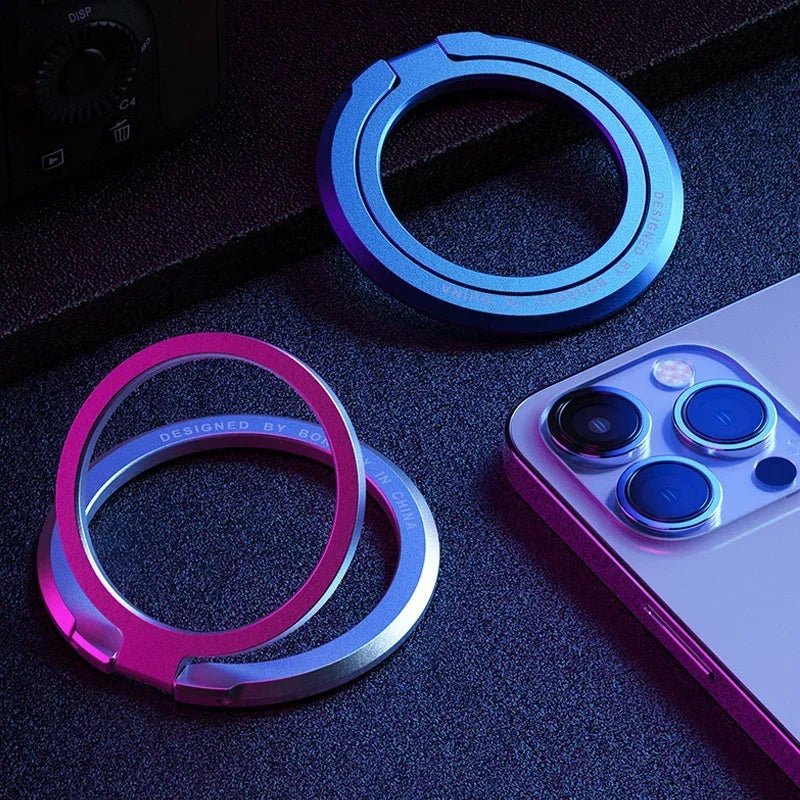 Magnetic Ring IPhone Holder For MagSafe Portable Mobile Phone Magnet Foldable Bracket Removable Grip Stand for iPhone Support - AKM CASE｜iPhone Case & Accesories Worldwide