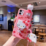 My Melody & Hello Kitty TPU Soft Phone Case with Holder & Strap - AKM CASE｜iPhone Case & Accesories Worldwide