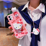My Melody & Hello Kitty TPU Soft Phone Case with Holder & Strap - AKM CASE｜iPhone Case & Accesories Worldwide
