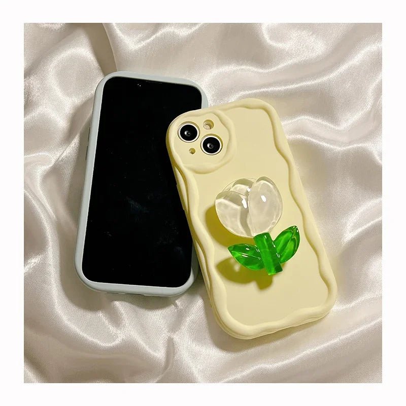 New Candy Macaron Crystal Flower Holder Phone Case for iPhone 7 - 8 Plus & 11 - 15 Pro Max - AKM CASE｜iPhone Case & Accesories Worldwide