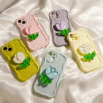 New Candy Macaron Crystal Flower Holder Phone Case for iPhone 7 - 8 Plus & 11 - 15 Pro Max - AKM CASE｜iPhone Case & Accesories Worldwide