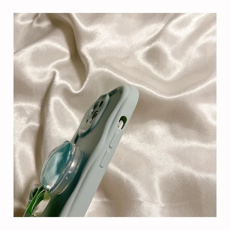 New Candy Macaron Crystal Flower Holder Phone Case for iPhone 7 - 8 Plus & 11 - 15 Pro Max - AKM CASE｜iPhone Case & Accesories Worldwide