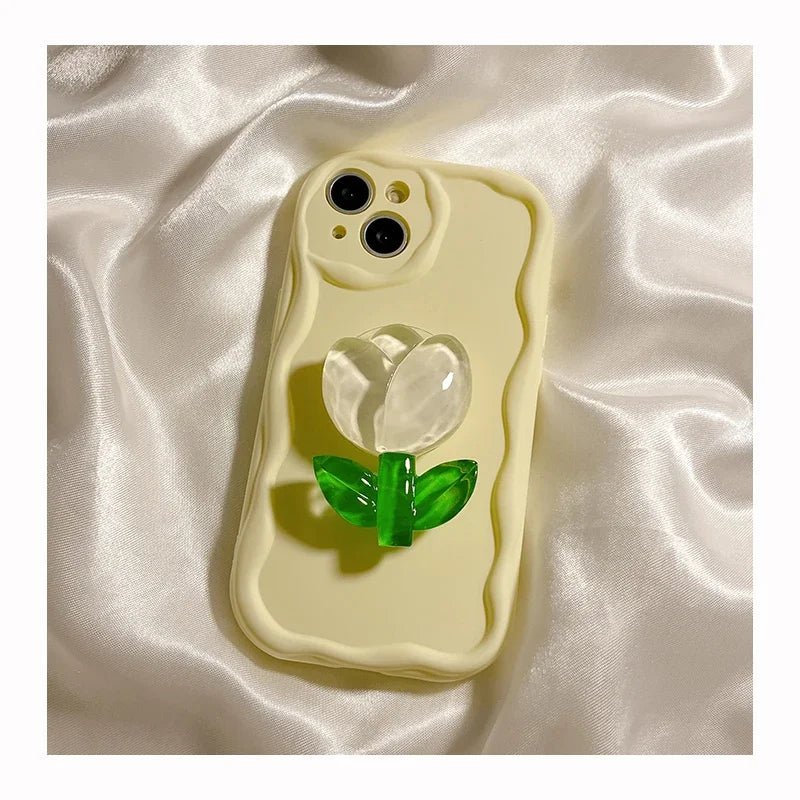 New Candy Macaron Crystal Flower Holder Phone Case for iPhone 7 - 8 Plus & 11 - 15 Pro Max - AKM CASE｜iPhone Case & Accesories Worldwide