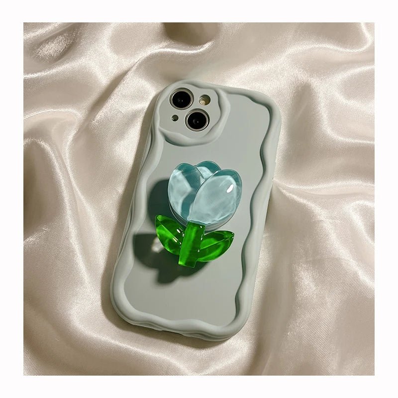 New Candy Macaron Crystal Flower Holder Phone Case for iPhone 7 - 8 Plus & 11 - 15 Pro Max - AKM CASE｜iPhone Case & Accesories Worldwide