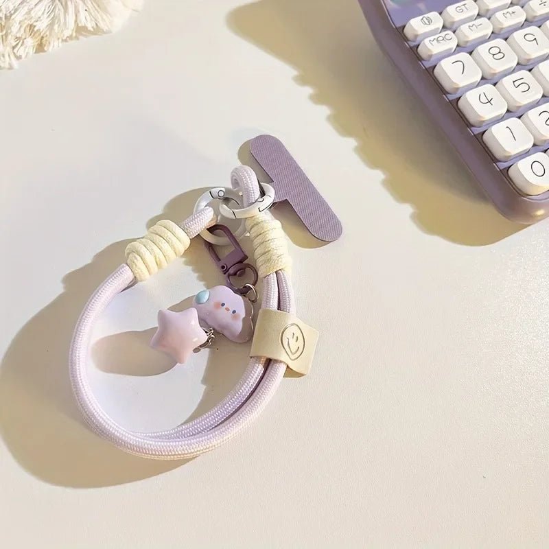 New Colourful Mobile Phone Strap Short Wrist Strap Clouds Star Charm Keychain Camera Chain Lanyard Universal Phone Case Lanyard - AKM CASE｜iPhone Case & Accesories Worldwide