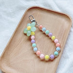 Phone Anti - lost Lanyard Key Short Wrist Pendant Colorful Macaron Round Bead Pendant Women's Hand - held Chain Mobile Phone Lanyard - AKM CASE｜iPhone Case & Accesories Worldwide