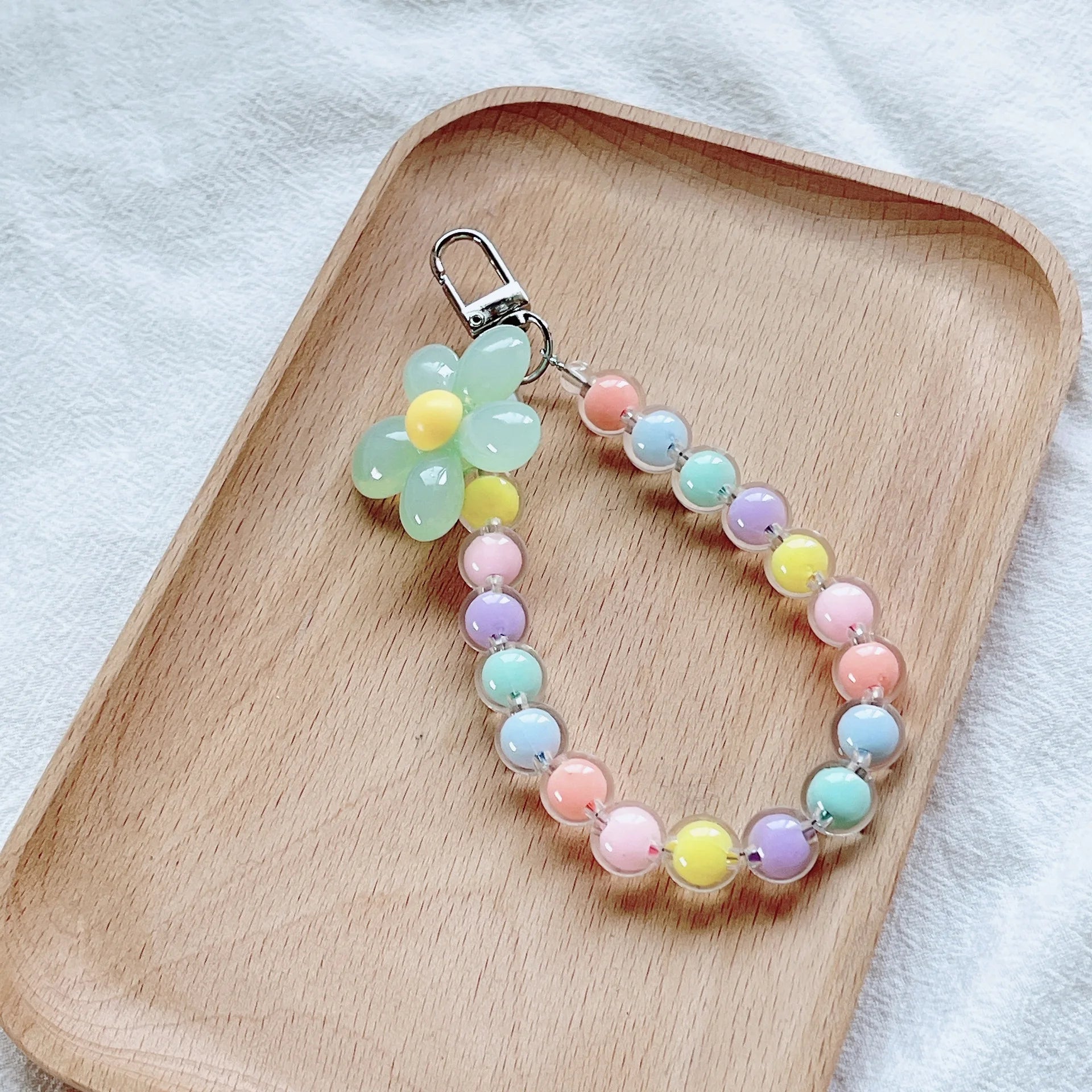 Phone Anti - lost Lanyard Key Short Wrist Pendant Colorful Macaron Round Bead Pendant Women's Hand - held Chain Mobile Phone Lanyard - AKM CASE｜iPhone Case & Accesories Worldwide