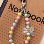 Phone Anti - lost Lanyard Key Short Wrist Pendant Colorful Macaron Round Bead Pendant Women's Hand - held Chain Mobile Phone Lanyard - AKM CASE｜iPhone Case & Accesories Worldwide