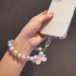 Phone Anti - lost Lanyard Key Short Wrist Pendant Colorful Macaron Round Bead Pendant Women's Hand - held Chain Mobile Phone Lanyard - AKM CASE｜iPhone Case & Accesories Worldwide