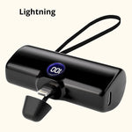 Portable Charger Fast Charge Type C External Battery for iPhone Built - in Cable Quick Charge Pocket Power Bank - AKM CASE｜iPhone Case & Accesories Worldwide