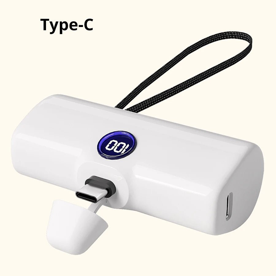 Portable Charger Fast Charge Type C External Battery for iPhone Built - in Cable Quick Charge Pocket Power Bank - AKM CASE｜iPhone Case & Accesories Worldwide