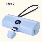Portable Charger Fast Charge Type C External Battery for iPhone Built - in Cable Quick Charge Pocket Power Bank - AKM CASE｜iPhone Case & Accesories Worldwide