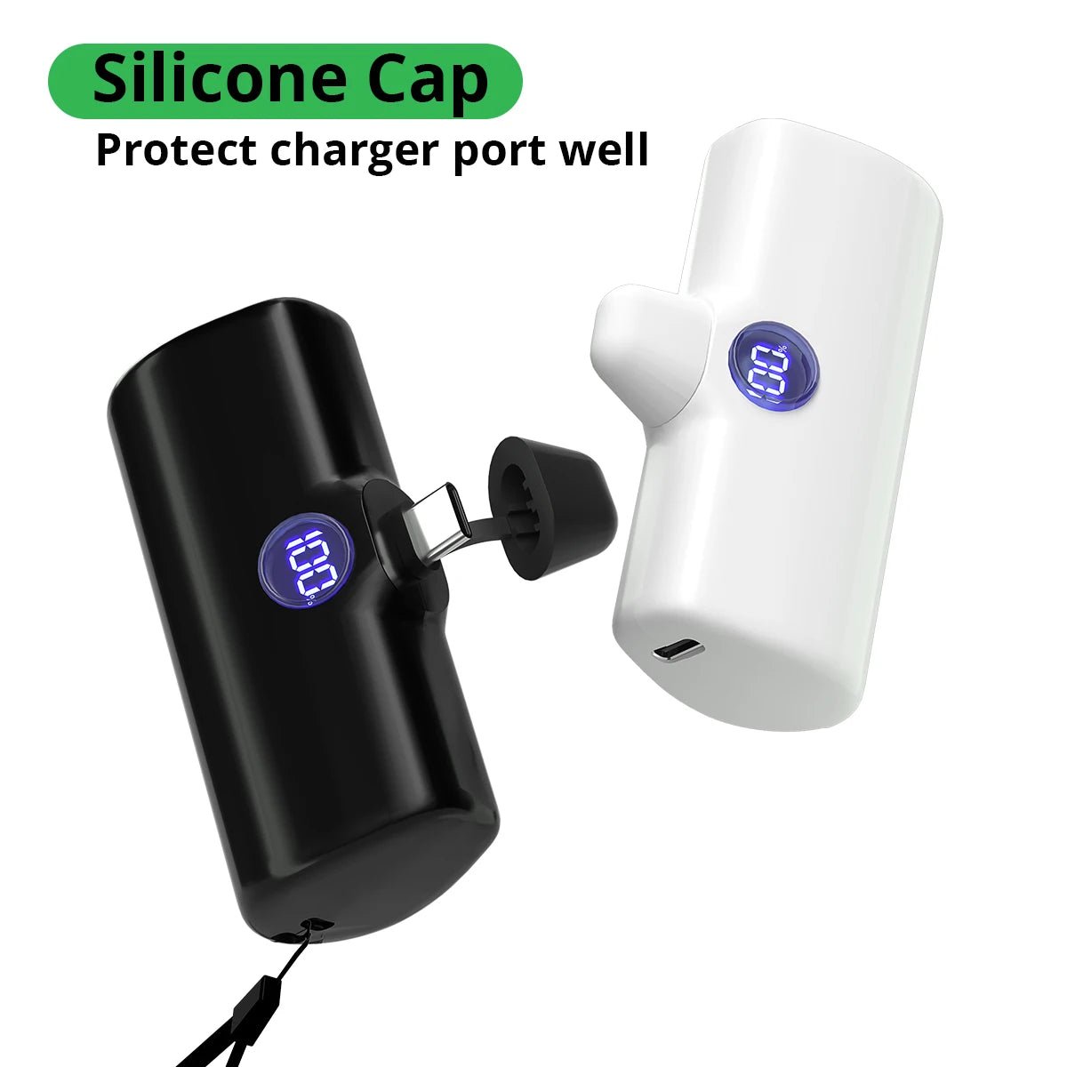 Portable Charger Fast Charge Type C External Battery for iPhone Built - in Cable Quick Charge Pocket Power Bank - AKM CASE｜iPhone Case & Accesories Worldwide