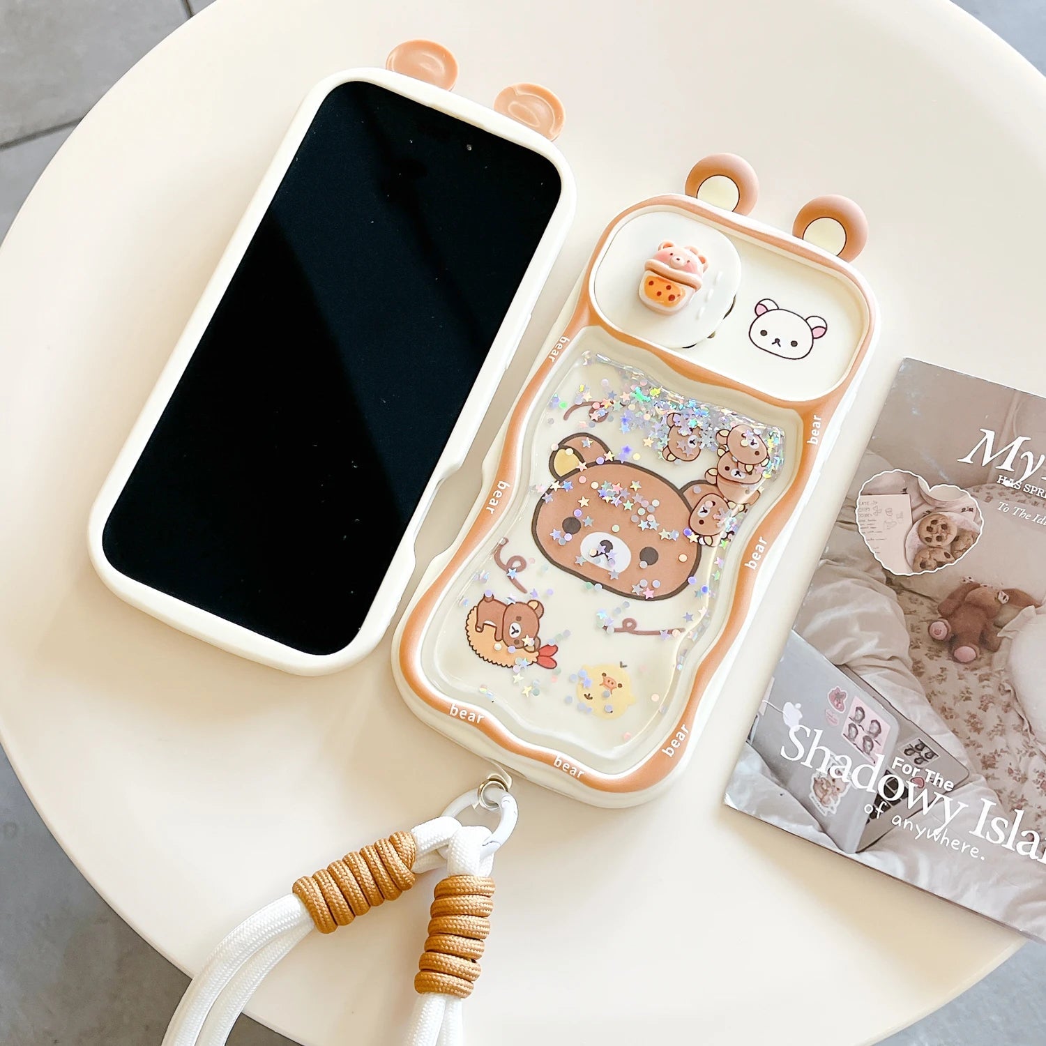 Quicksand Ears Rilakkuma Sliding Window Protect Camera Case - AKM CASE｜iPhone Case & Accesories Worldwide