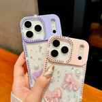 Shiny Diamond 3D Pearl Bow Phone Case for iPhone 17/16/15/14/13 - AKM CASE｜iPhone Case & Accesories Worldwide