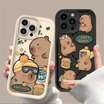 Soft Silicone Cool Capybara Phone Case for iPhone 7 - 16, X, XR, XS, SE 2020 - MINISO - AKM CASE｜iPhone Case & Accesories Worldwide