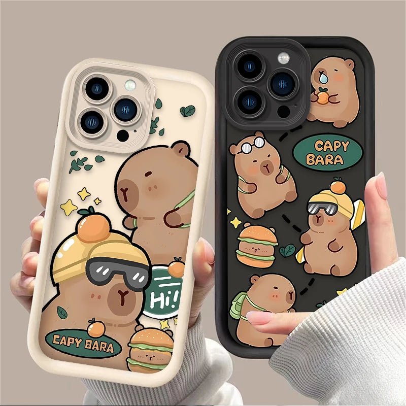 Soft Silicone Cool Capybara Phone Case for iPhone 7 - 16, X, XR, XS, SE 2020 - MINISO - AKM CASE｜iPhone Case & Accesories Worldwide