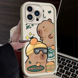 Soft Silicone Cool Capybara Phone Case for iPhone 7 - 16, X, XR, XS, SE 2020 - MINISO - AKM CASE｜iPhone Case & Accesories Worldwide