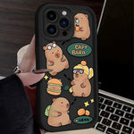 Soft Silicone Cool Capybara Phone Case for iPhone 7 - 16, X, XR, XS, SE 2020 - MINISO - AKM CASE｜iPhone Case & Accesories Worldwide