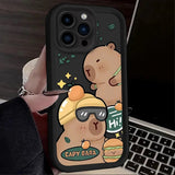 Soft Silicone Cool Capybara Phone Case for iPhone 7 - 16, X, XR, XS, SE 2020 - MINISO - AKM CASE｜iPhone Case & Accesories Worldwide