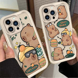Soft Silicone Cool Capybara Phone Case for iPhone 7 - 16, X, XR, XS, SE 2020 - MINISO - AKM CASE｜iPhone Case & Accesories Worldwide