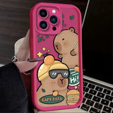 Soft Silicone Cool Capybara Phone Case for iPhone 7 - 16, X, XR, XS, SE 2020 - MINISO - AKM CASE｜iPhone Case & Accesories Worldwide