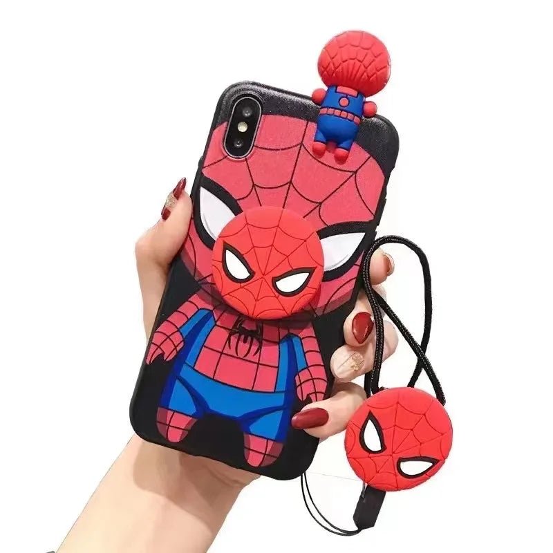 Spiderman Iron Man Captain America Phone Case With Holder Strap Rope - AKM CASE｜iPhone Case & Accesories Worldwide