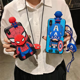 Spiderman Iron Man Captain America Phone Case With Holder Strap Rope - AKM CASE｜iPhone Case & Accesories Worldwide