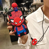 Spiderman Iron Man Captain America Phone Case With Holder Strap Rope - AKM CASE｜iPhone Case & Accesories Worldwide