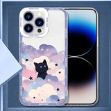Starry Sky Black Cats Clear Phone Case Transparent Cover Fundas - AKM CASE｜iPhone Case & Accesories Worldwide