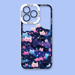 Starry Sky Black Cats Clear Phone Case Transparent Cover Fundas - AKM CASE｜iPhone Case & Accesories Worldwide