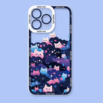 Starry Sky Black Cats Clear Phone Case Transparent Cover Fundas - AKM CASE｜iPhone Case & Accesories Worldwide