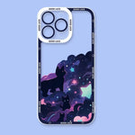 Starry Sky Black Cats Clear Phone Case Transparent Cover Fundas - AKM CASE｜iPhone Case & Accesories Worldwide