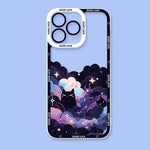 Starry Sky Black Cats Clear Phone Case Transparent Cover Fundas - AKM CASE｜iPhone Case & Accesories Worldwide
