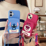 Stitch Lotso Bear Coin Purse Card Case Soft Silicone Wallet Cover With Holder Lanyard - AKM CASE｜iPhone Case & Accesories Worldwide