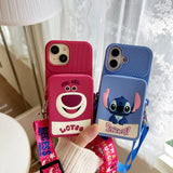 Stitch Lotso Bear Coin Purse Card Case Soft Silicone Wallet Cover With Holder Lanyard - AKM CASE｜iPhone Case & Accesories Worldwide