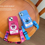 Stitch Lotso Bear Coin Purse Card Case Soft Silicone Wallet Cover With Holder Lanyard - AKM CASE｜iPhone Case & Accesories Worldwide