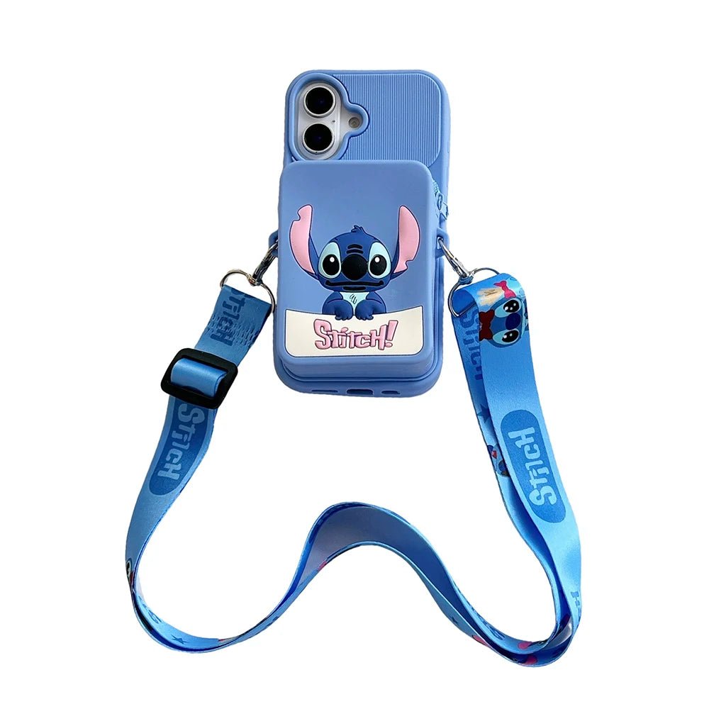 Stitch Lotso Bear Coin Purse Card Case Soft Silicone Wallet Cover With Holder Lanyard - AKM CASE｜iPhone Case & Accesories Worldwide