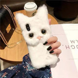 Winter Warm Plush Cat Fur Phone Case for iPhone 15/14/13/12/11 - AKM CASE｜iPhone Case & Accesories Worldwide