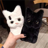 Winter Warm Plush Cat Fur Phone Case for iPhone 15/14/13/12/11 - AKM CASE｜iPhone Case & Accesories Worldwide