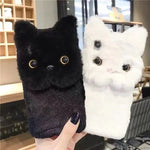Winter Warm Plush Cat Fur Phone Case for iPhone 15/14/13/12/11 - AKM CASE｜iPhone Case & Accesories Worldwide